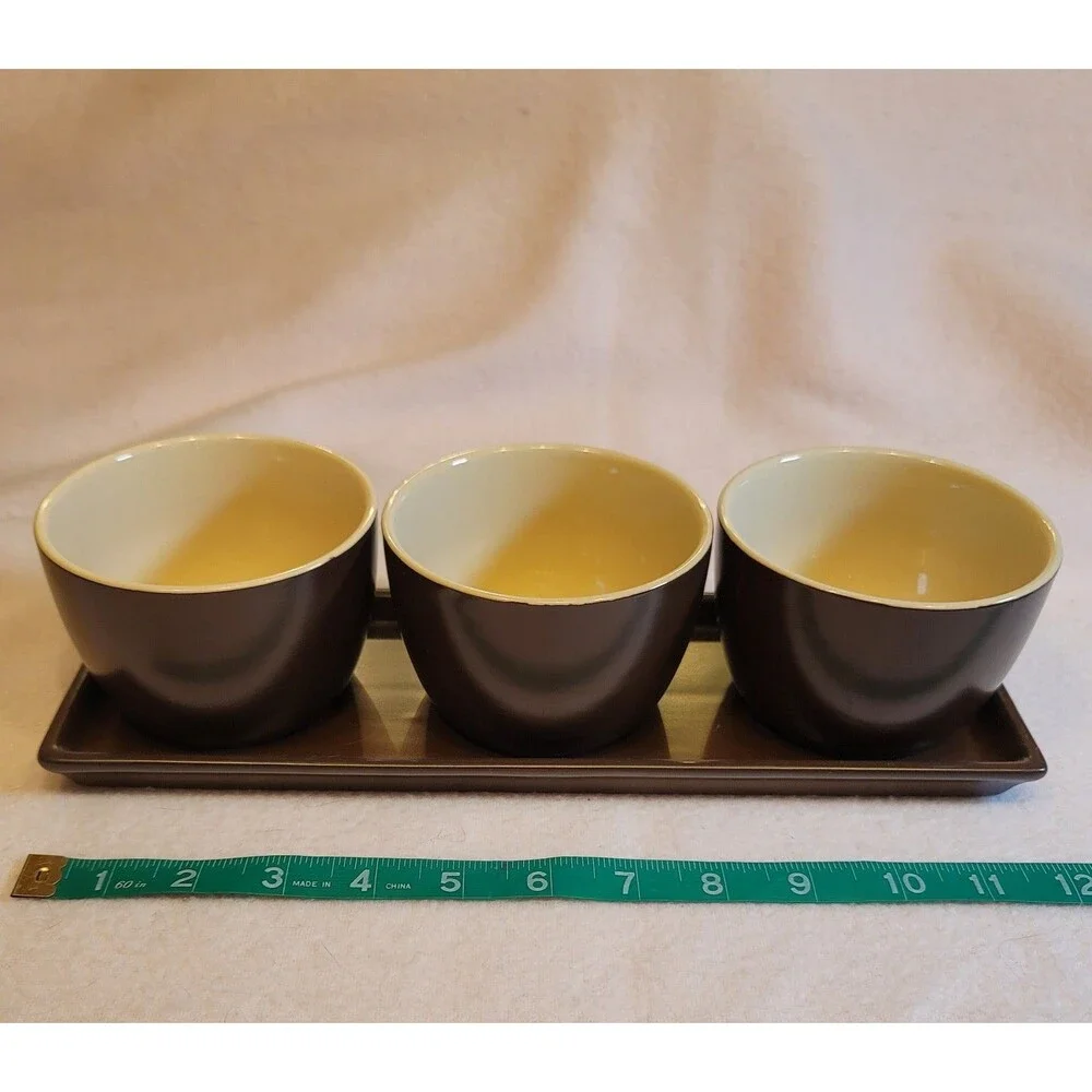0797. Brown and Cream Color Serving Dishes for Football 🏈 Season 🏈